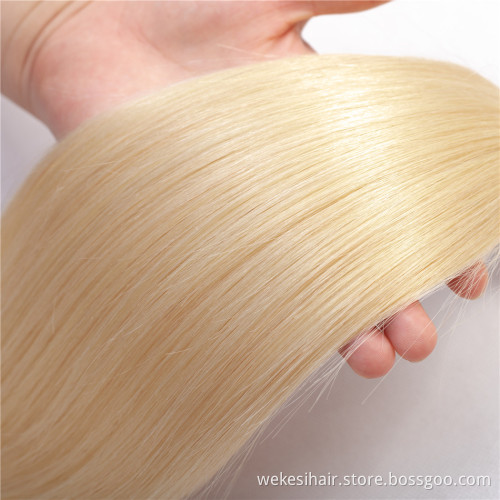 Wholesale 613 Blonde Hair Weave Bundles Virgin Brazilian Human Hair 613 Bundles With HD lace Frontal Closure